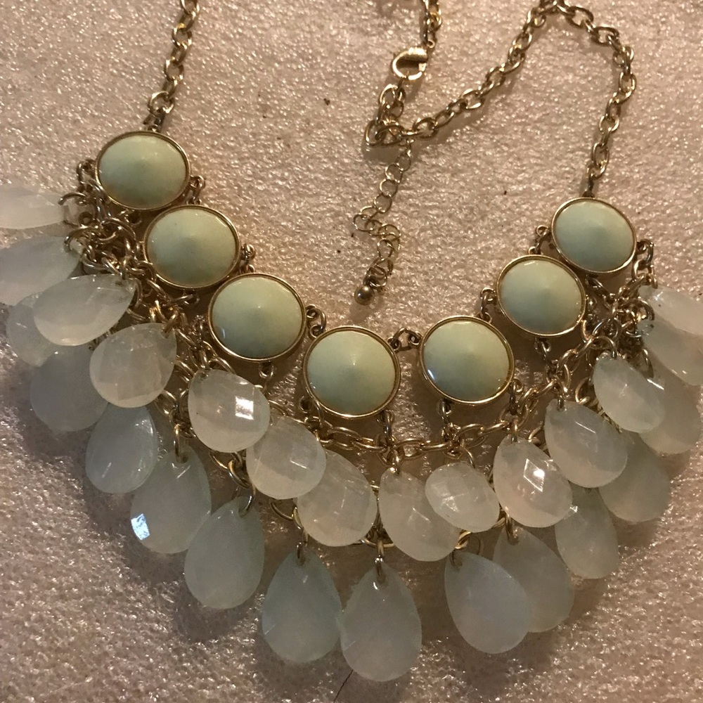 Gold-Tone Mint Beaded Statement Necklace
